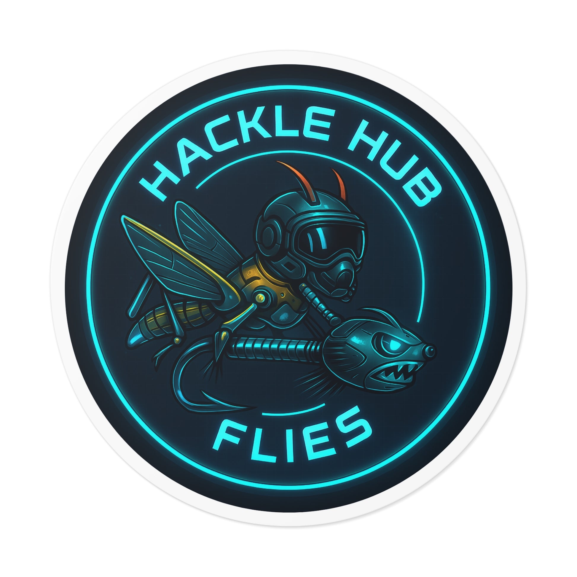 Hackle Hub Futuristic Vinyl Decal