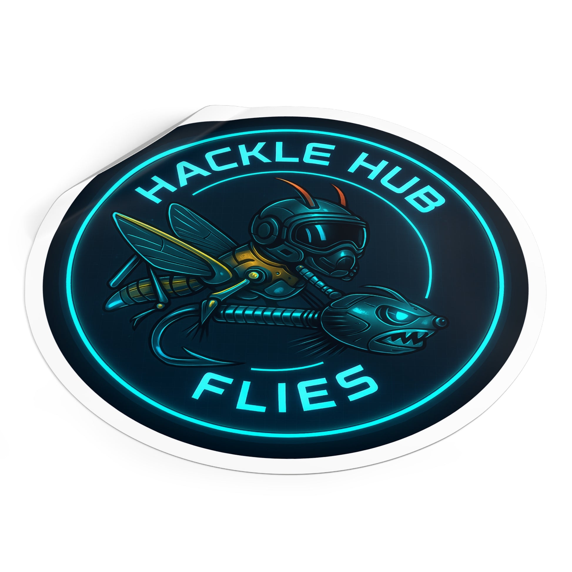 Hackle Hub Futuristic Vinyl Decal